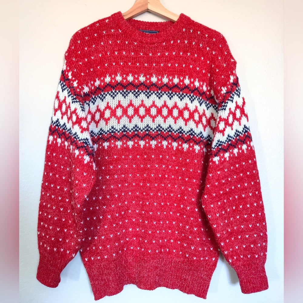 Vintage AstorOne Christmas Holiday Ski Sweater Large